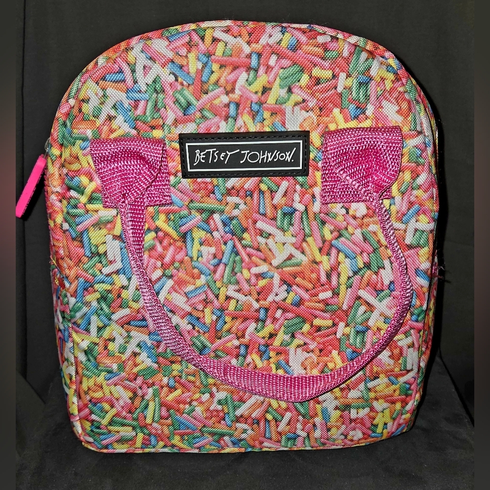 Betsey Johnson Sprinkles Candy Insulated Lunch Cooler Tote Bag 9.5x8x5